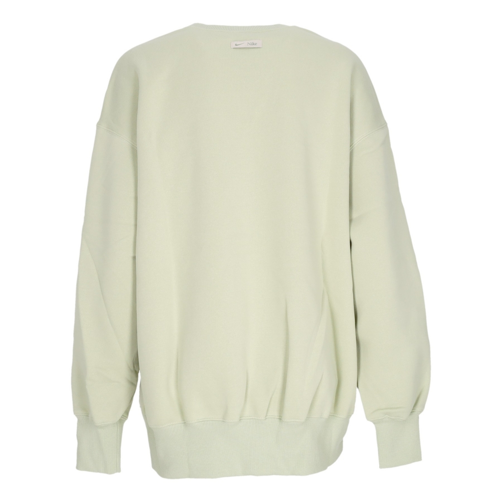 felpa girocollo donna w sportswear phoenix fleece oversized logo crewneck OLIVE AURA/LT OREWOOD BRN/OIL GREEN