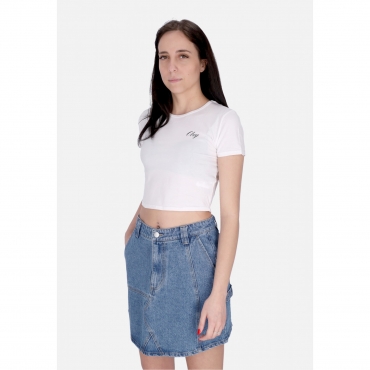 maglietta corta donna w global studios cropped chloe tee WHITE