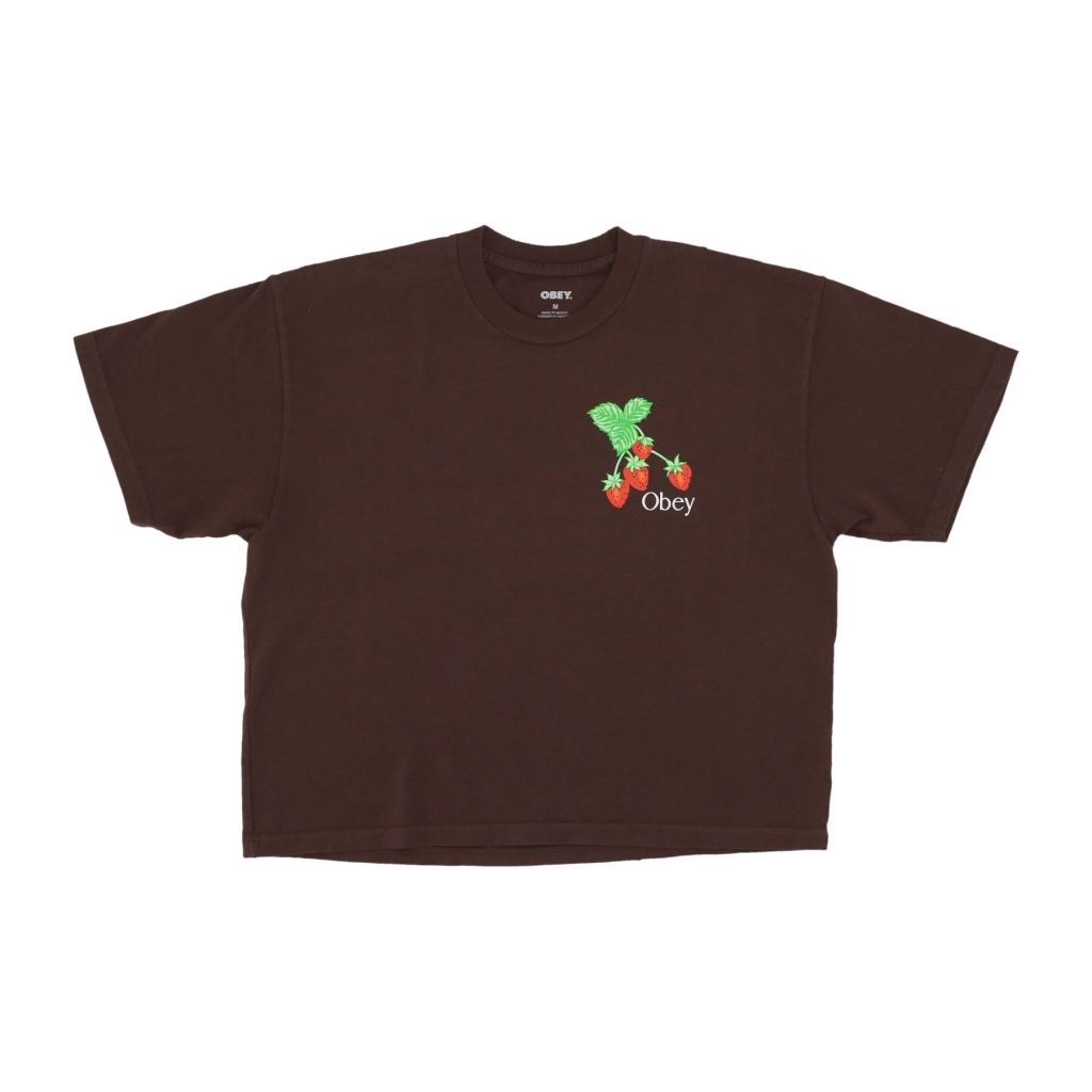 maglietta donna strawberry bunch raegan crop tee JAVA BROWN
