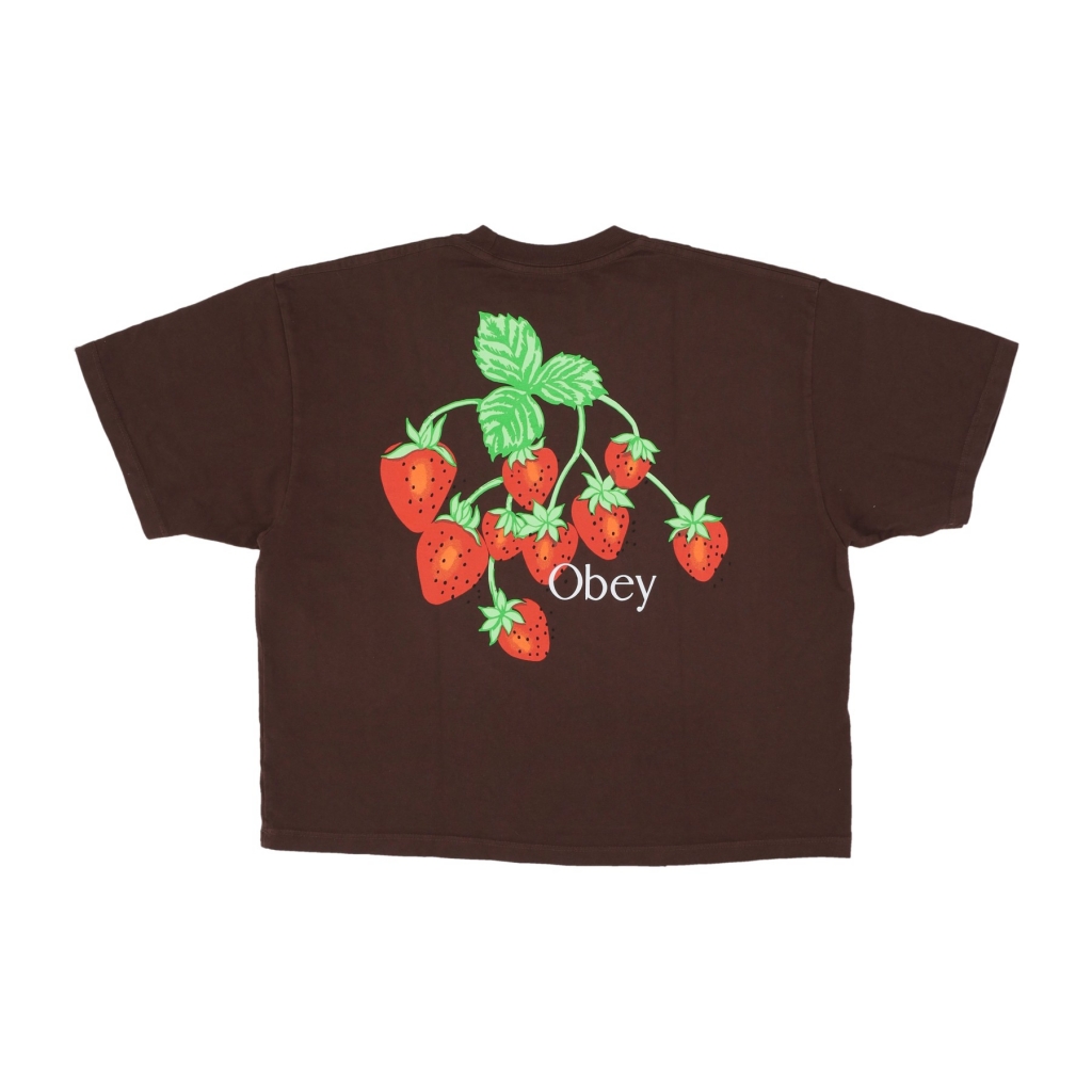 maglietta donna strawberry bunch raegan crop tee JAVA BROWN