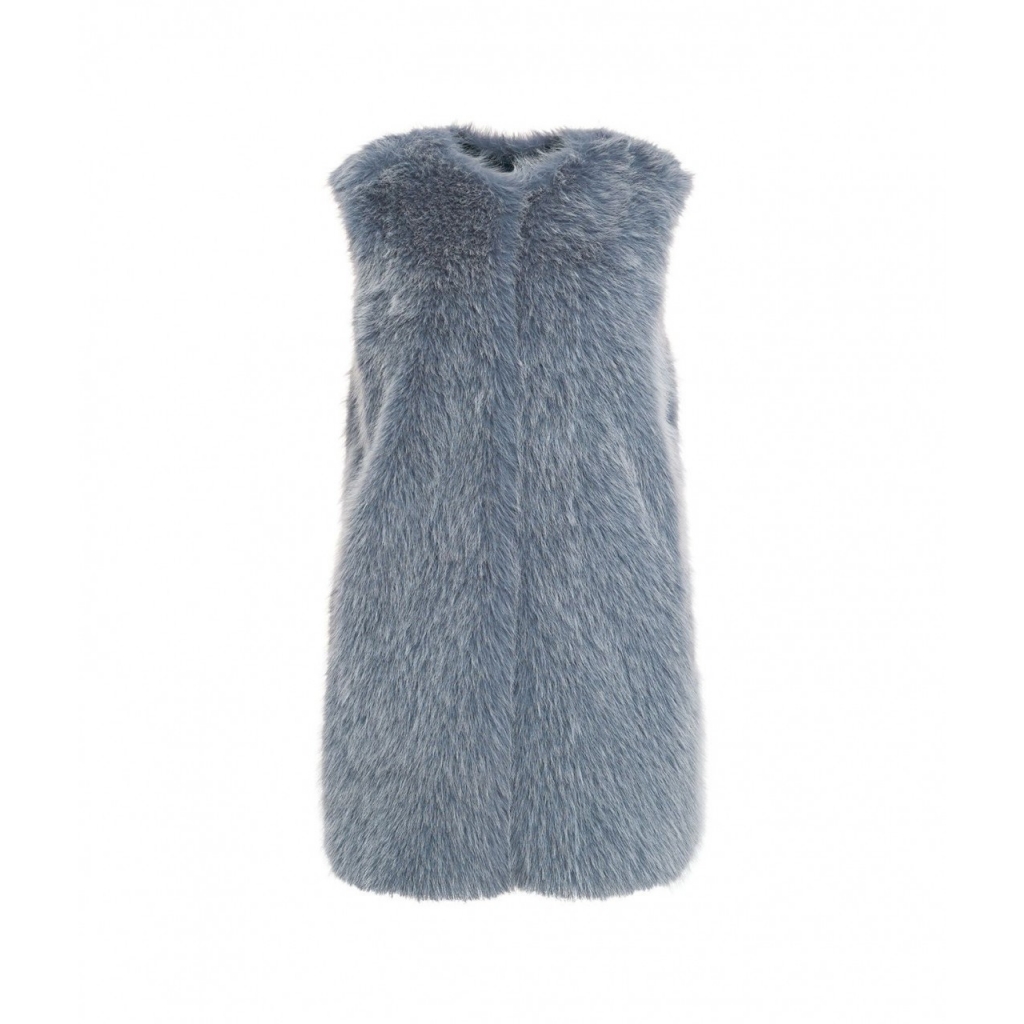 Gilet in pelliccia sintetica blu