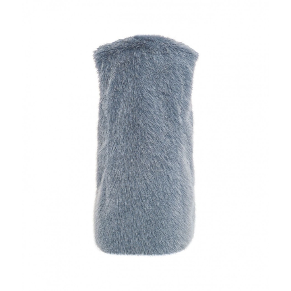 Gilet in pelliccia sintetica blu