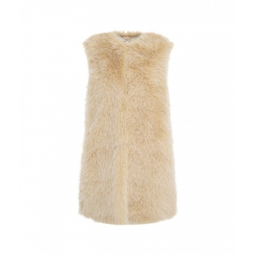 Gilet in pelliccia sintetica beige