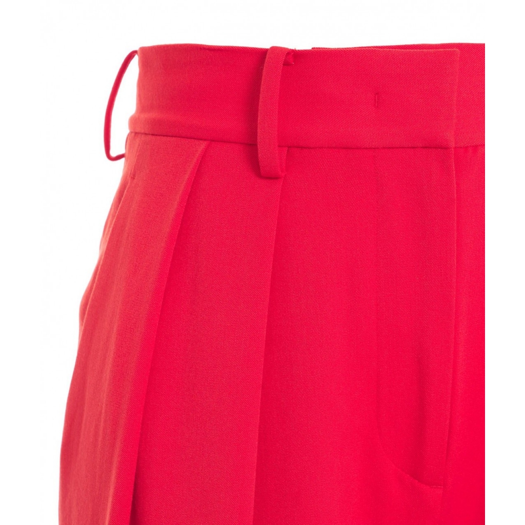 Pantaloni a vita alta rosso
