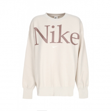 felpa girocollo donna w sportswear phoenix fleece oversized logo crewneck LT OREWOOD BRN/SMOKEY MAUVE/SAIL