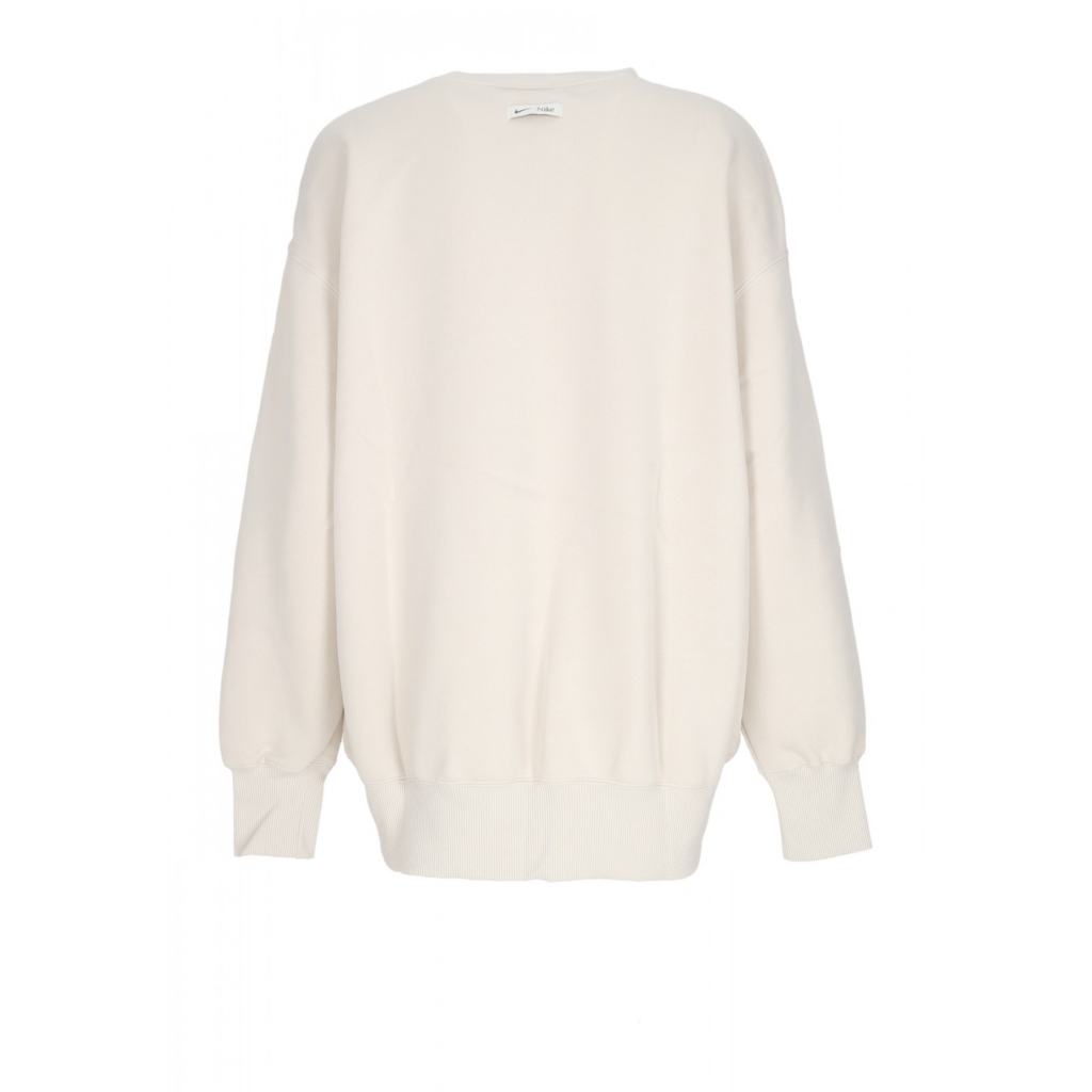 felpa girocollo donna w sportswear phoenix fleece oversized logo crewneck LT OREWOOD BRN/SMOKEY MAUVE/SAIL