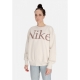 felpa girocollo donna w sportswear phoenix fleece oversized logo crewneck LT OREWOOD BRN/SMOKEY MAUVE/SAIL