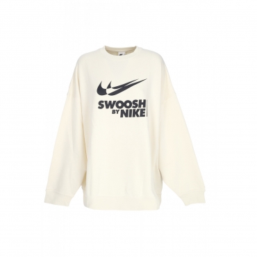 felpa girocollo donna w sportswear swoosh big logo crewneck COCONUT MILK/BLACK