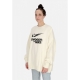 felpa girocollo donna w sportswear swoosh big logo crewneck COCONUT MILK/BLACK