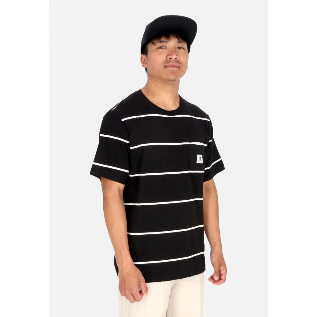 maglietta uomo basic pocket label tee BLACK/WHITE STRIPES