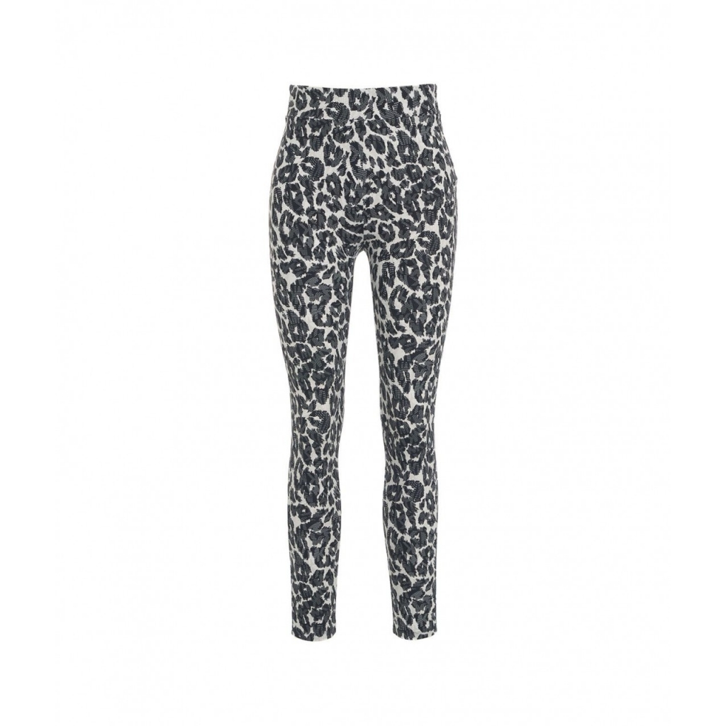 Leggings leopardati stretch nero