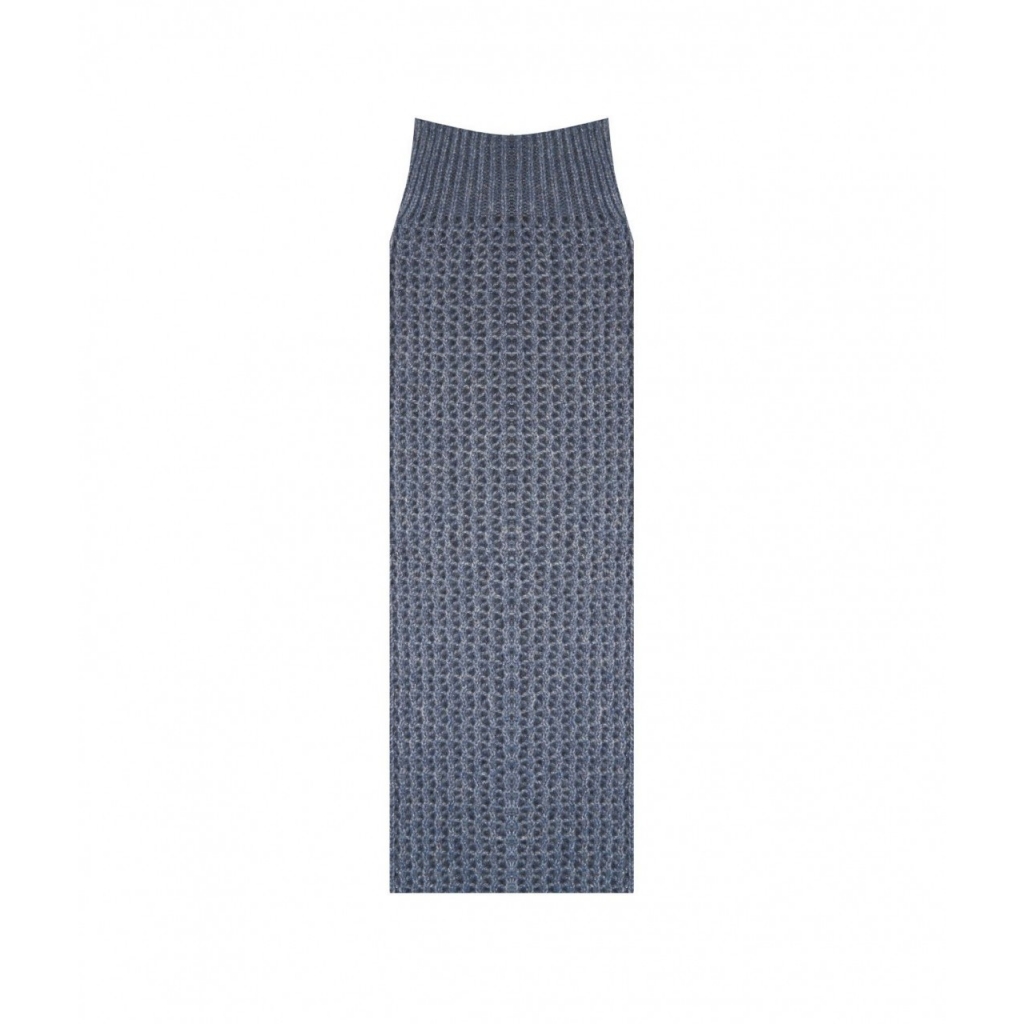Sciarpa in maglia di lurex blu