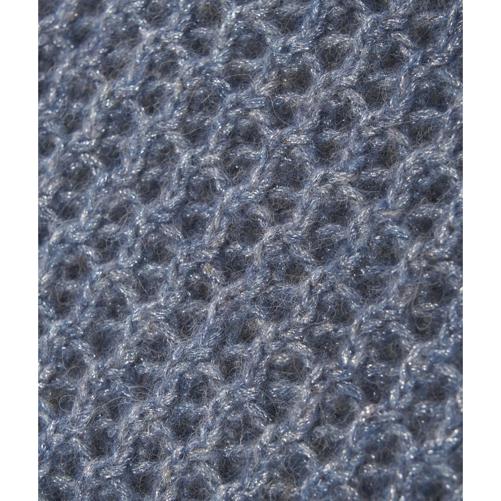 Sciarpa in maglia di lurex blu
