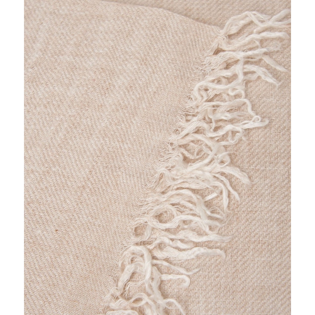 Sciarpa con frange beige