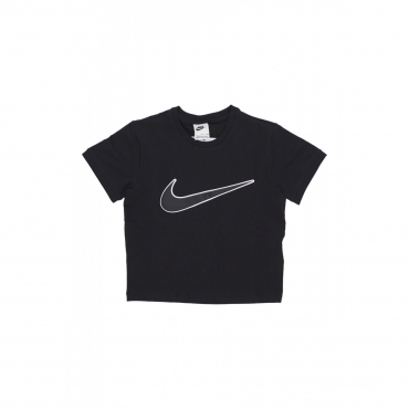 maglietta corta donna w sportswear baby swoosh cropped tee BLACK/BLACK