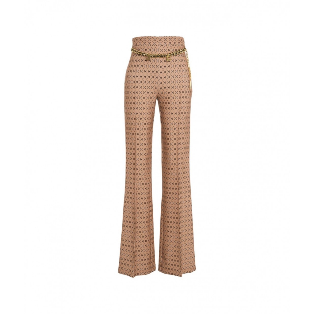 Pantalone a palazzo in crpe Cammello
