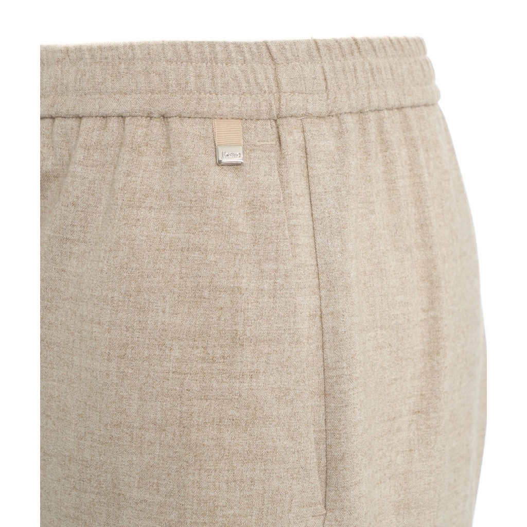 Pantaloni palazzo con coulisse beige