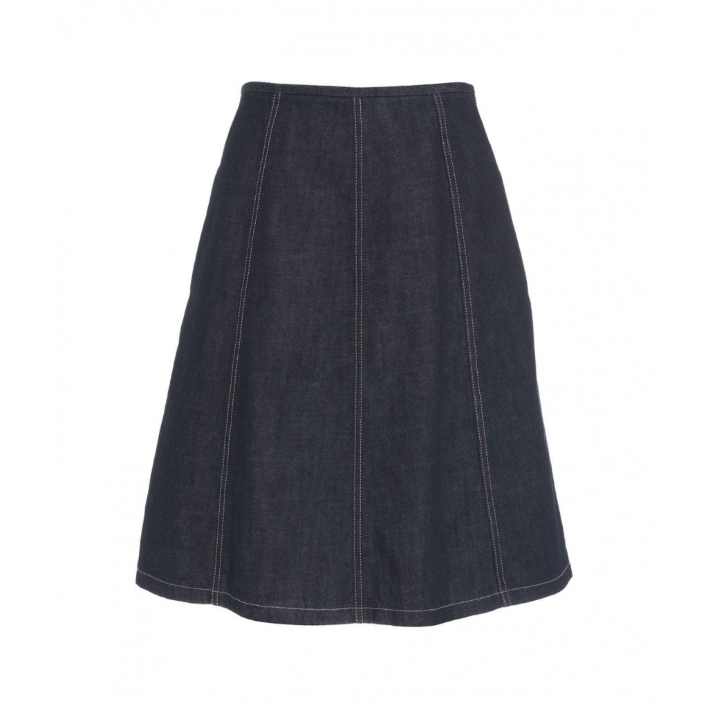 Gonna svasata in denim blu