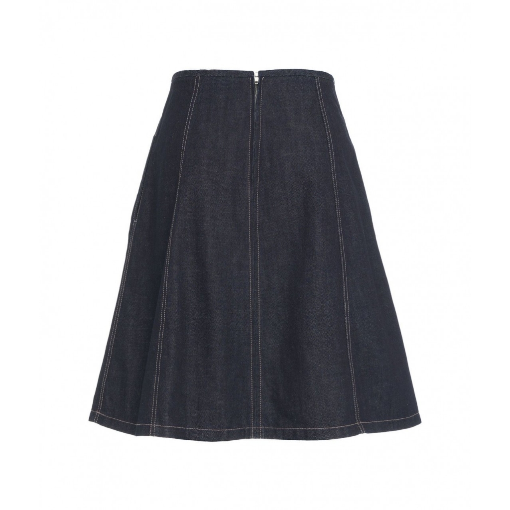 Gonna svasata in denim blu