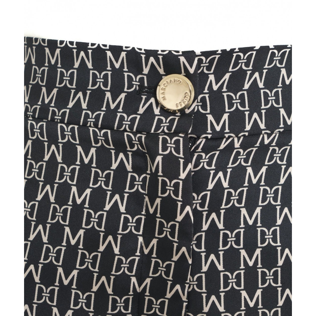Pantaloni palazzo con monogramma nero