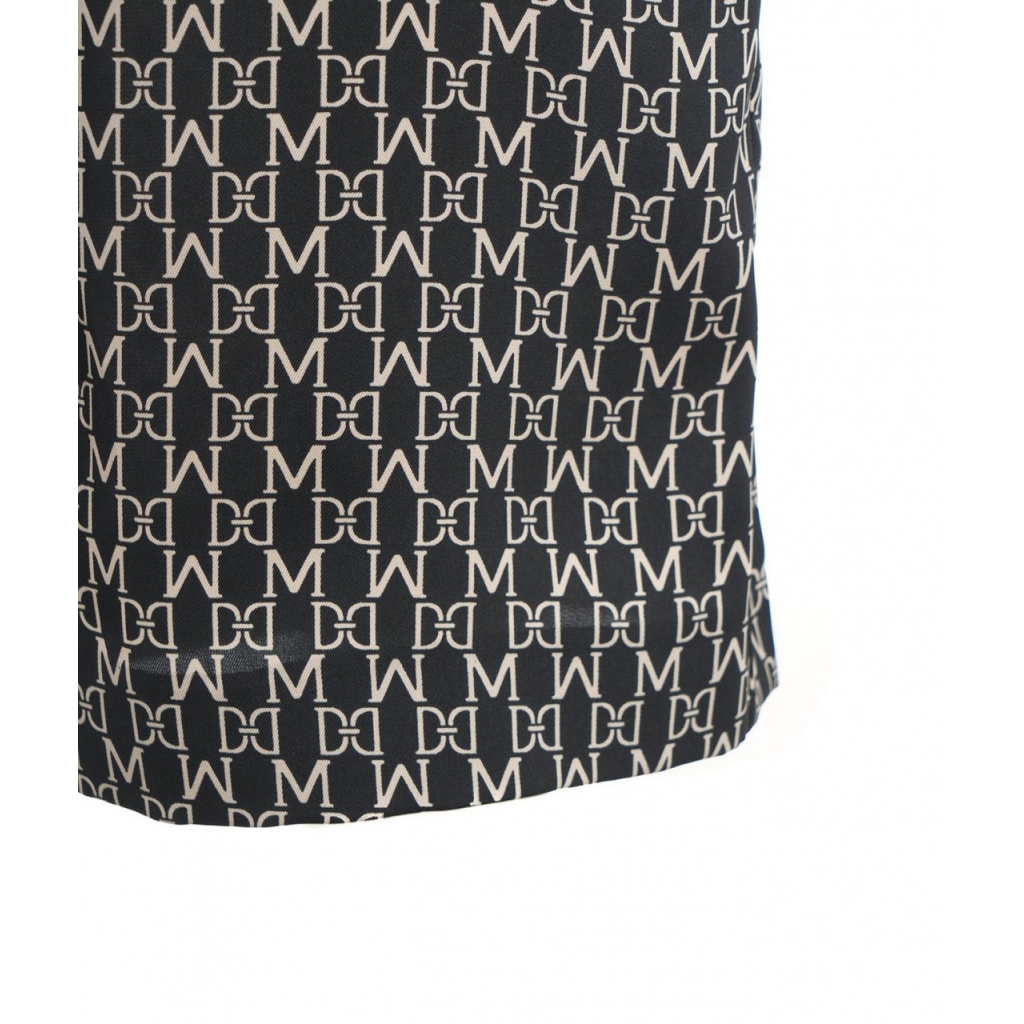 Pantaloni palazzo con monogramma nero
