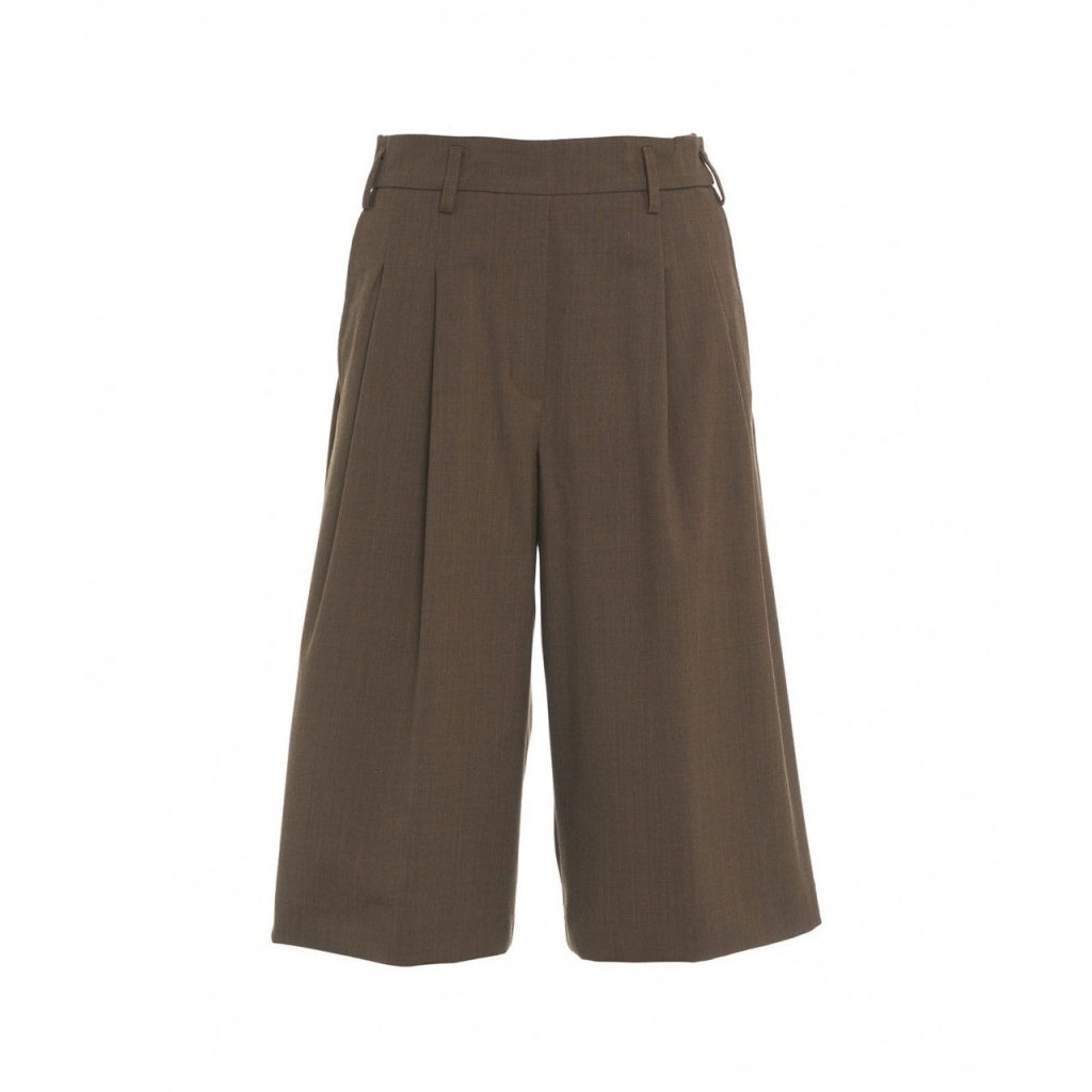 Bermuda con pinces marrone