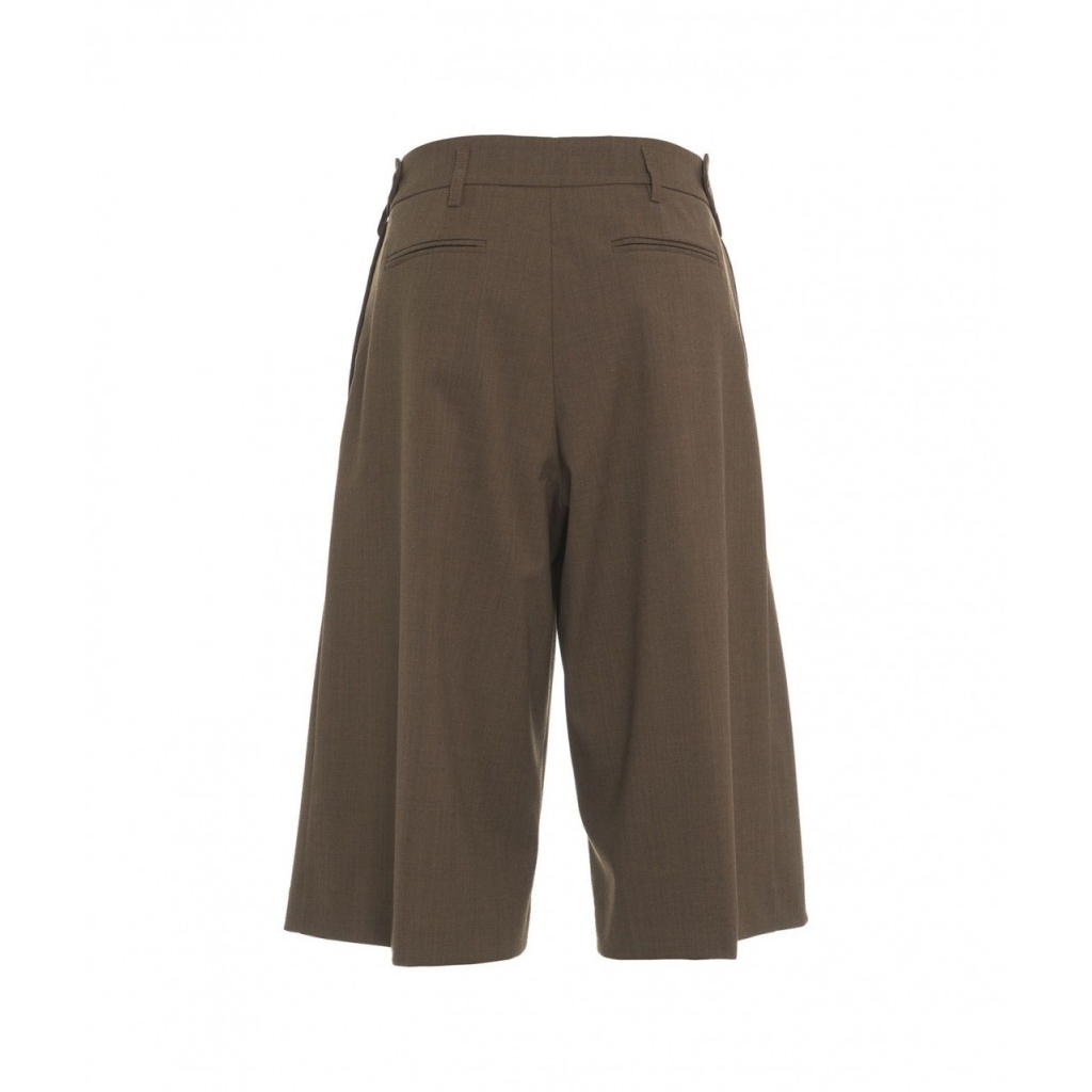 Bermuda con pinces marrone