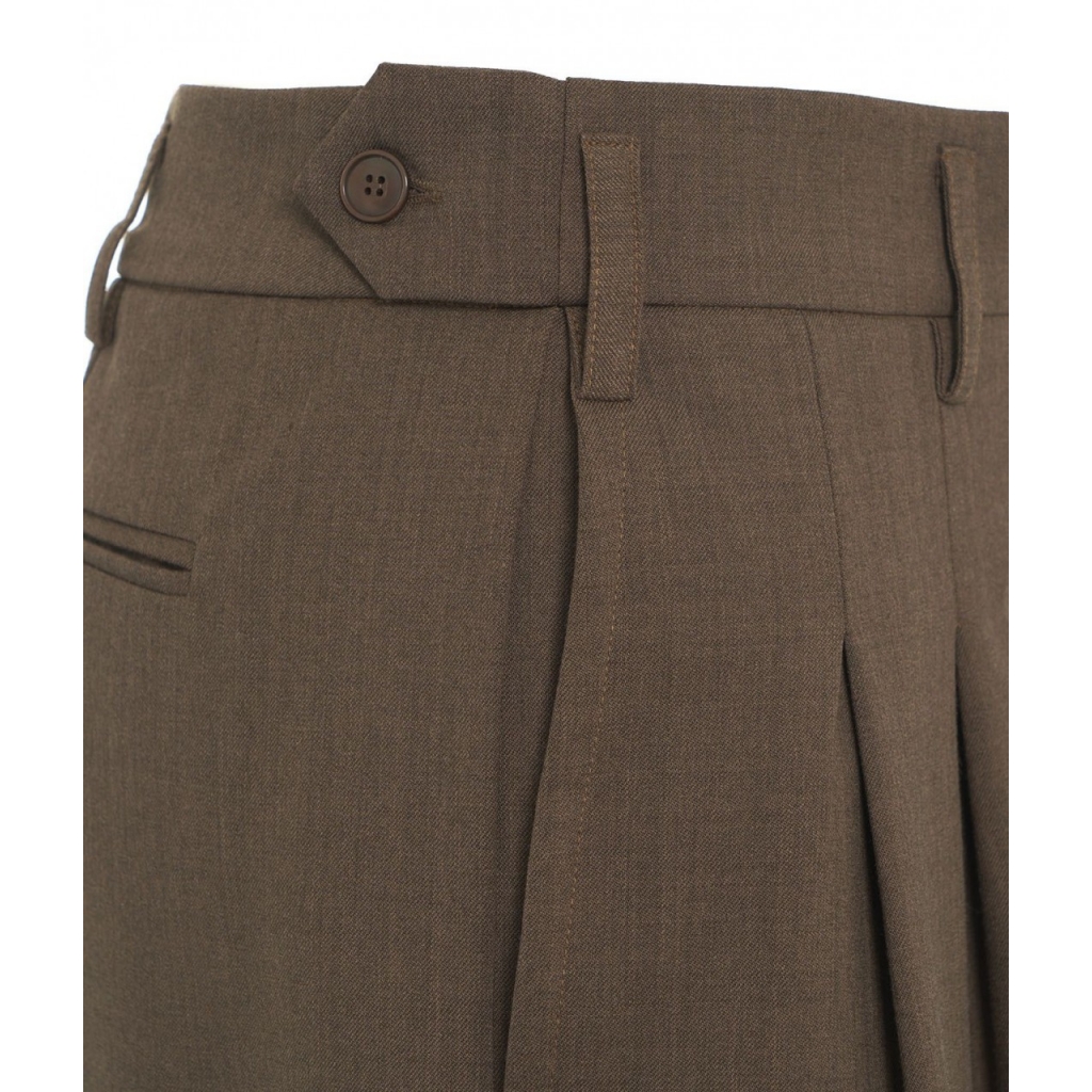 Bermuda con pinces marrone