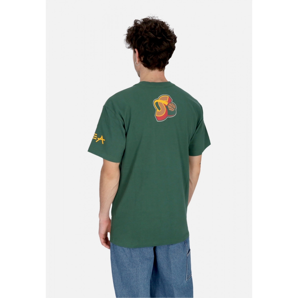 maglietta uomo nba heavyweight premium player vintage logo tee shawn kemp seasup BUCKS GREEN