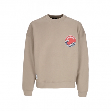 felpa girocollo uomo japan wave warrior crewneck VINTAGE SAND