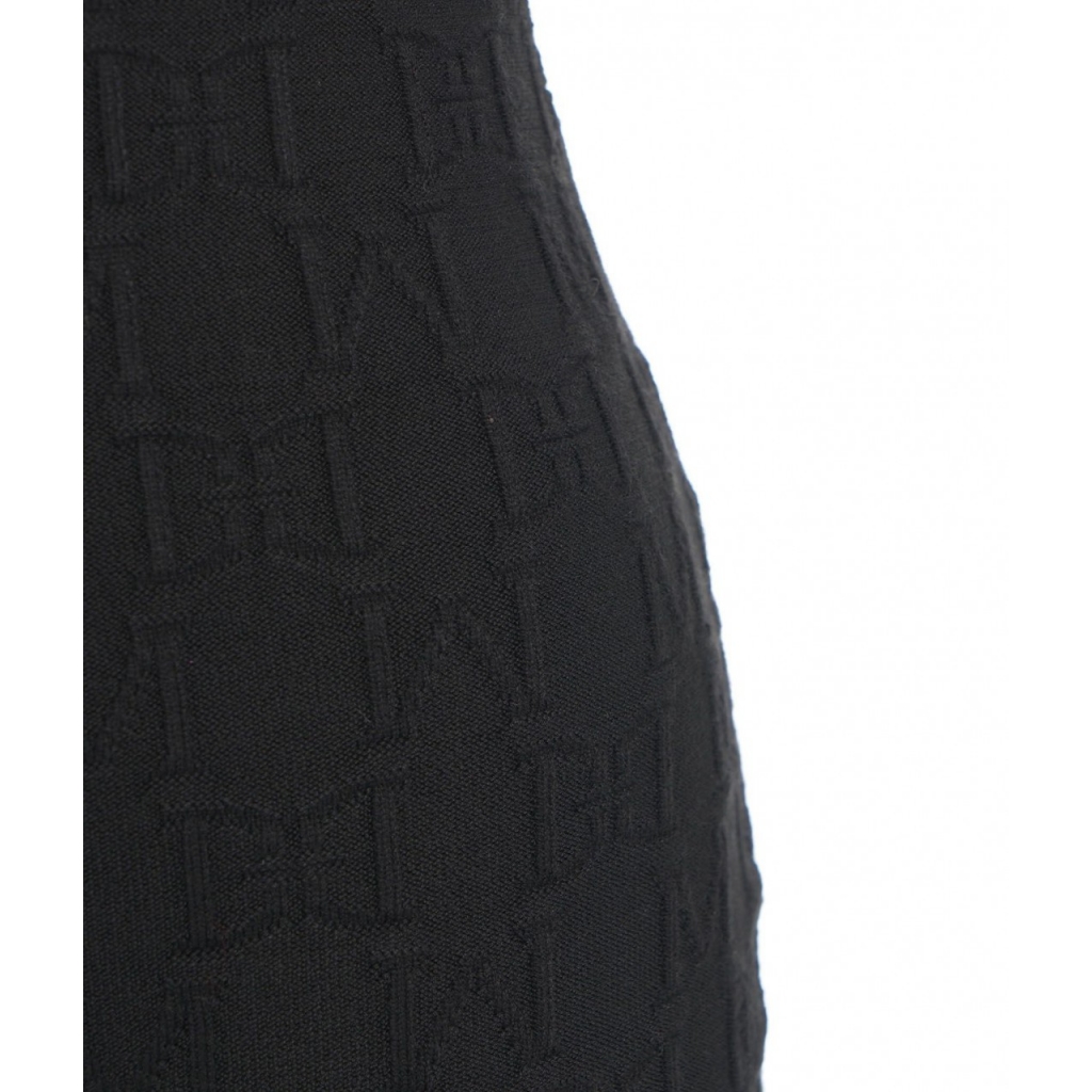 Abito in maglia con monogramma nero