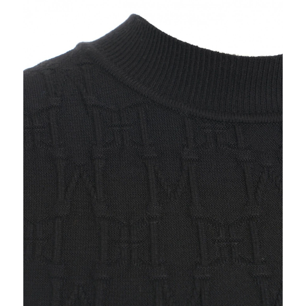 Abito in maglia con monogramma nero