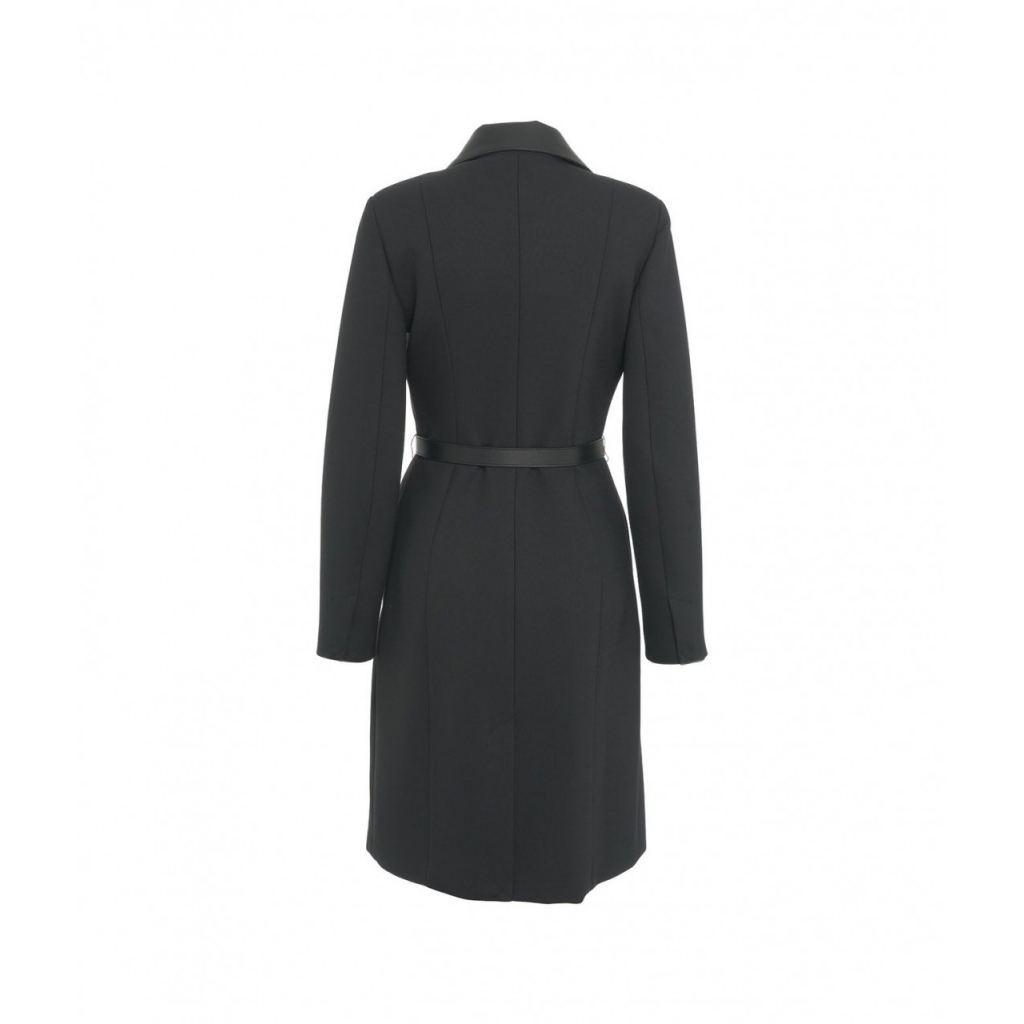 Cappotto con cintura in vita nero