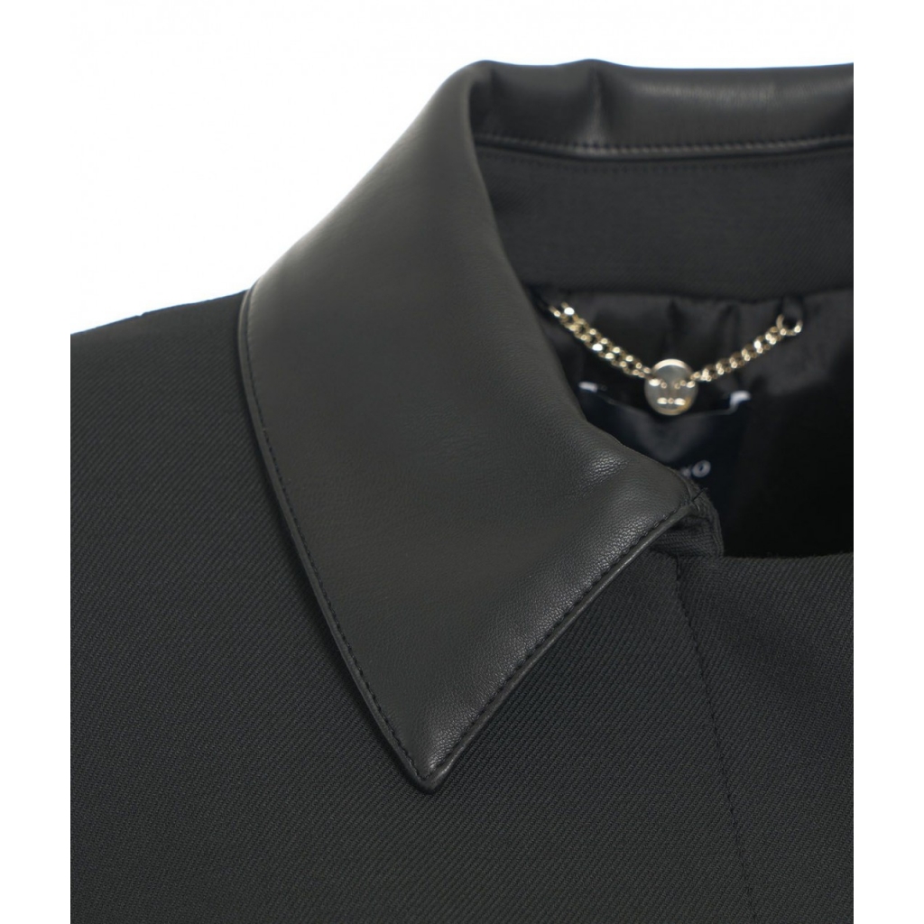 Cappotto con cintura in vita nero