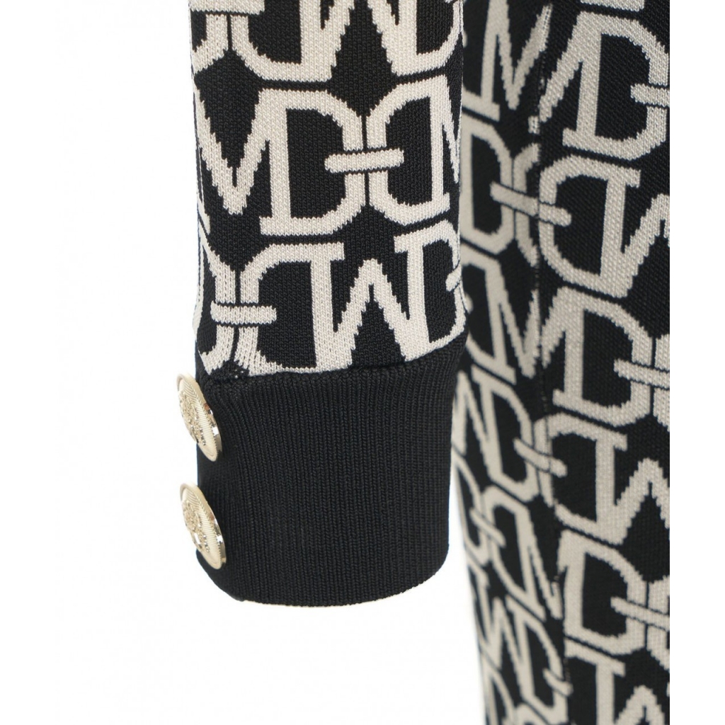 Abito in maglia con logo nero