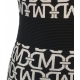 Abito in maglia con logo nero