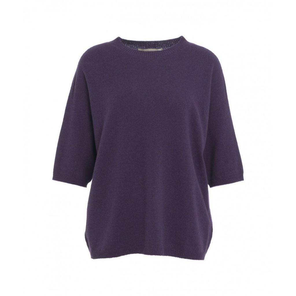 Maglia in cashmere viola