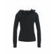 Maglia con applicazione di piume nero