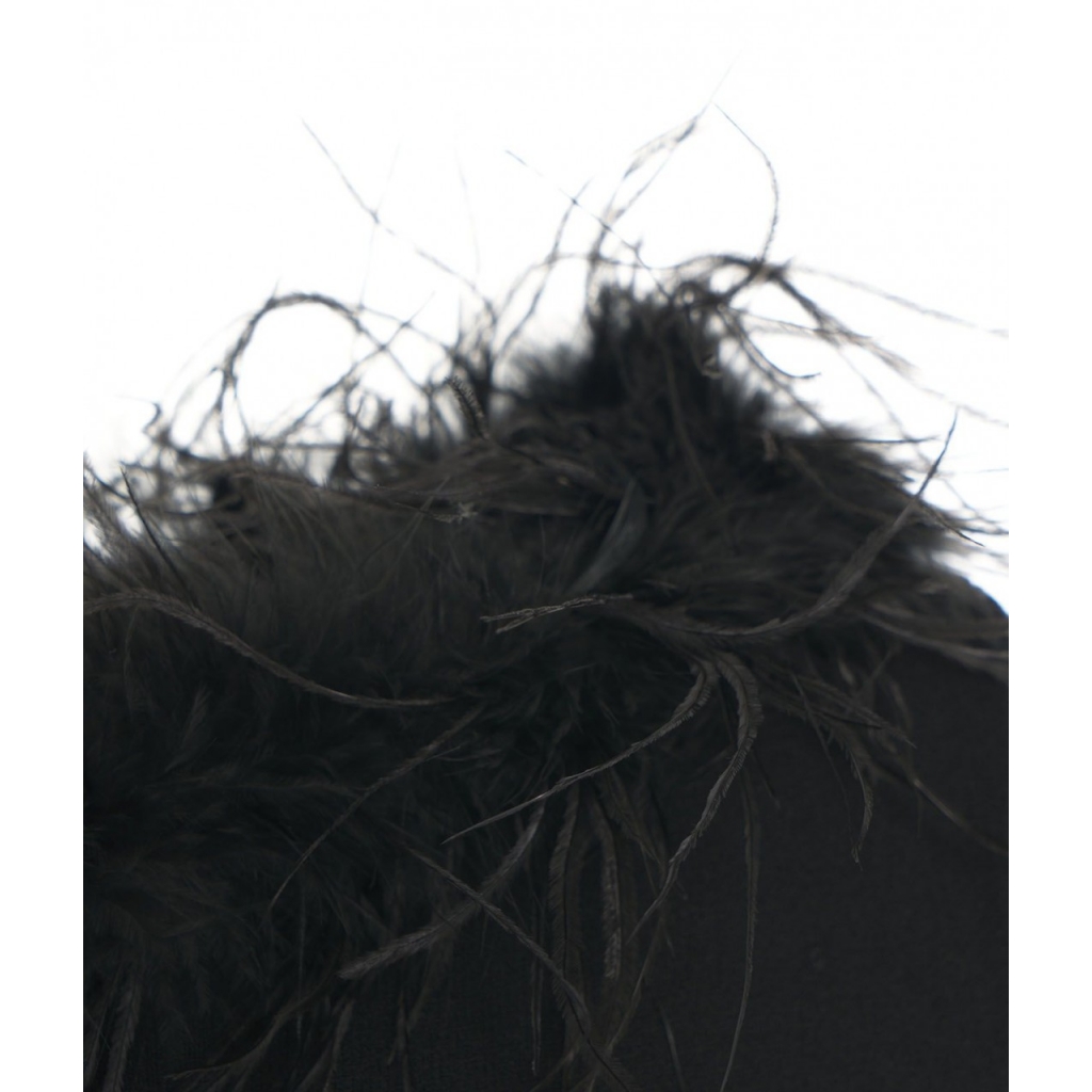 Maglia con applicazione di piume nero