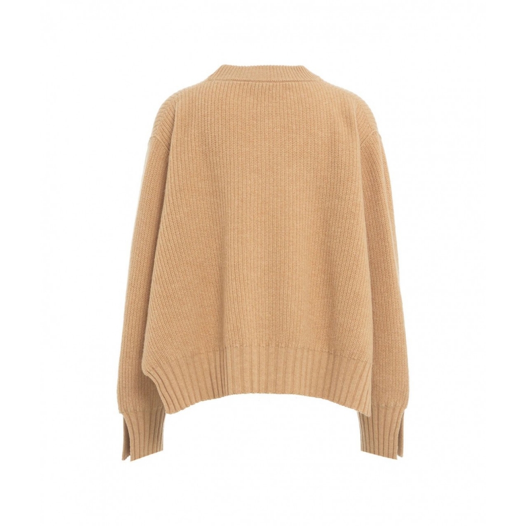 Maglione con cucitura laterale aperta Cammello