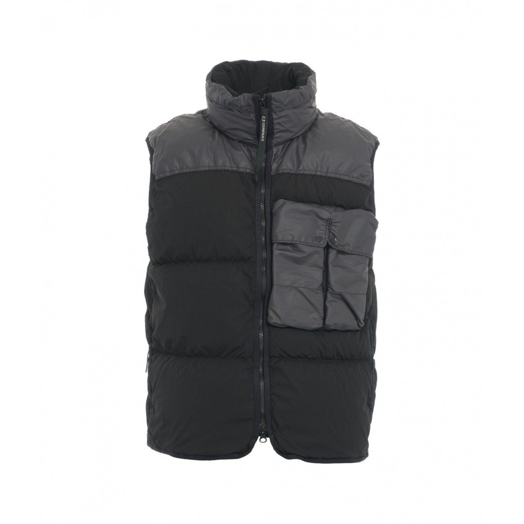 Gilet cargo trapuntato nero