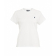 T-shirt con logo ricamato bianco