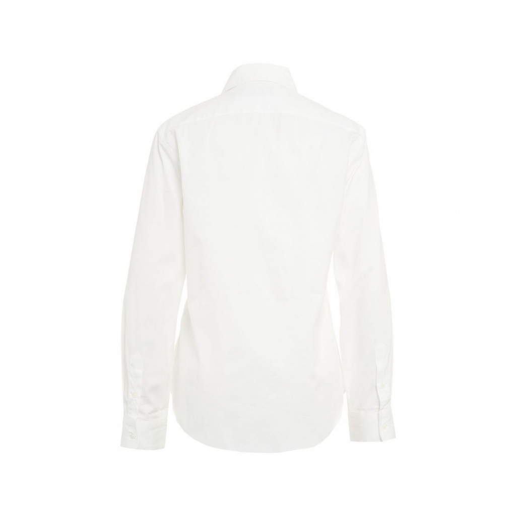 Camicia con logo ricamato bianco