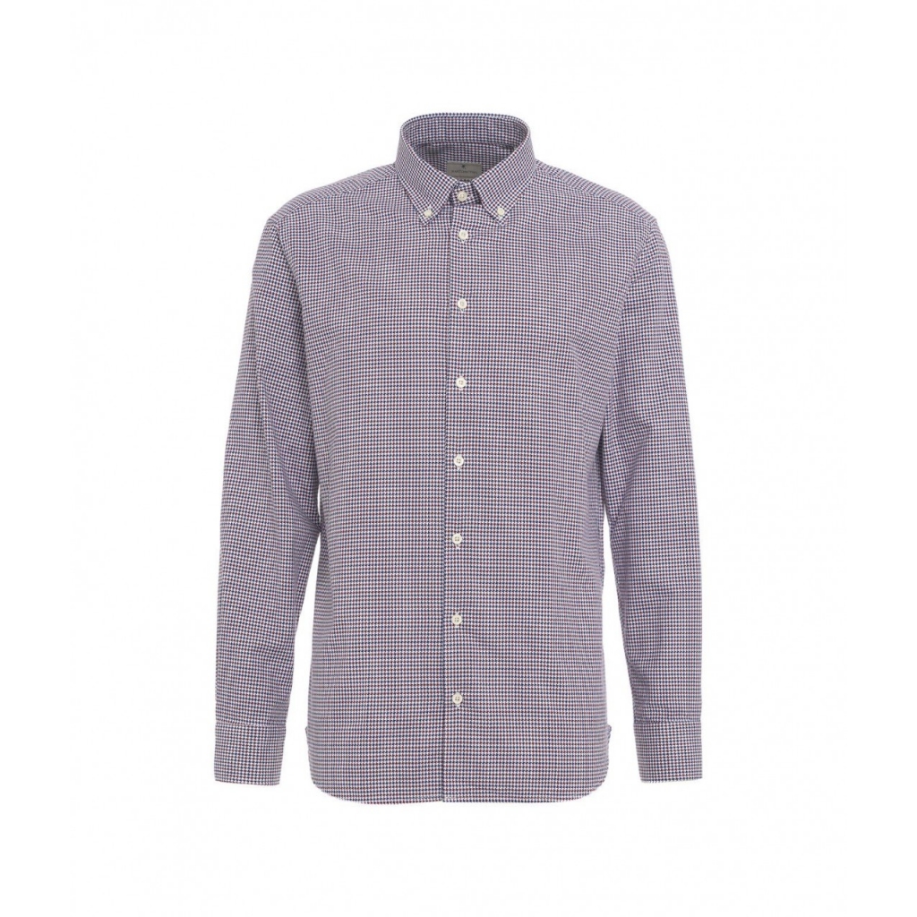 Camicia con motivo pied-de-poule blu