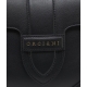 Borsa in pelle con tracolla a catena nero