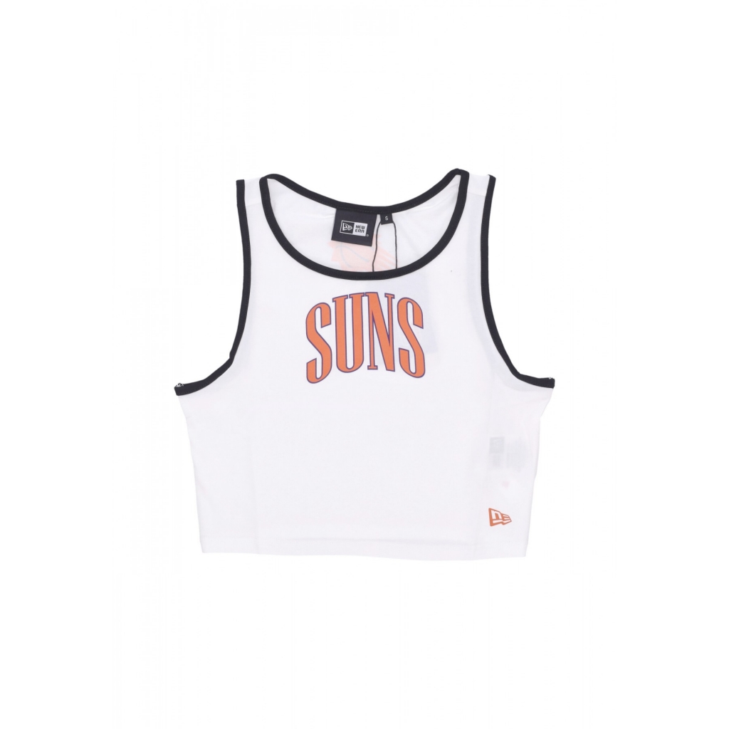 canotta corta donna w nba team wordmark crop tank top phosun WHITE/BLACK