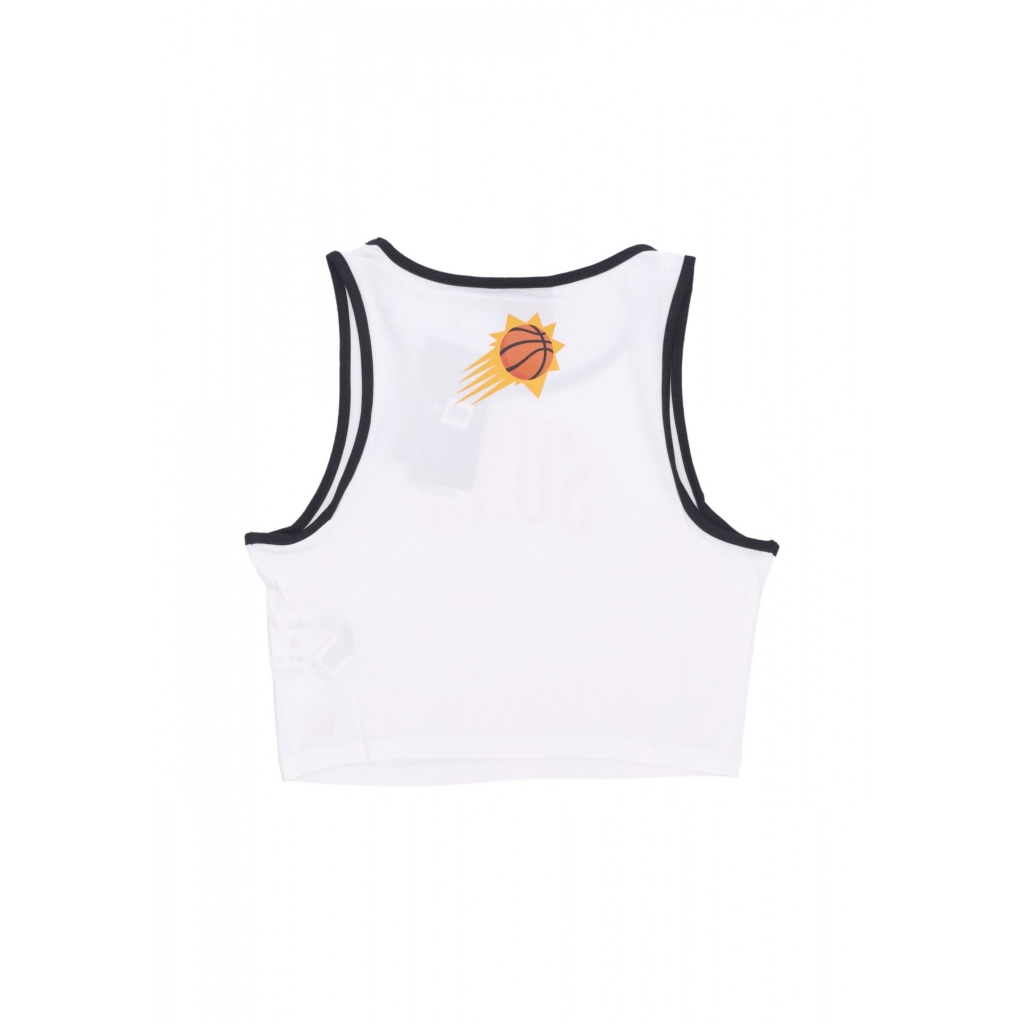 canotta corta donna w nba team wordmark crop tank top phosun WHITE/BLACK