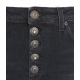 Gonna in denim con spacco grigio scuro