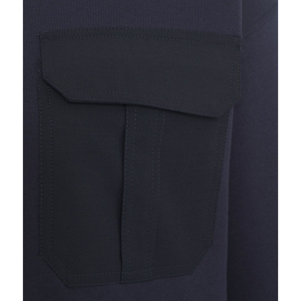 Felpa con tasche con patta blu scuro