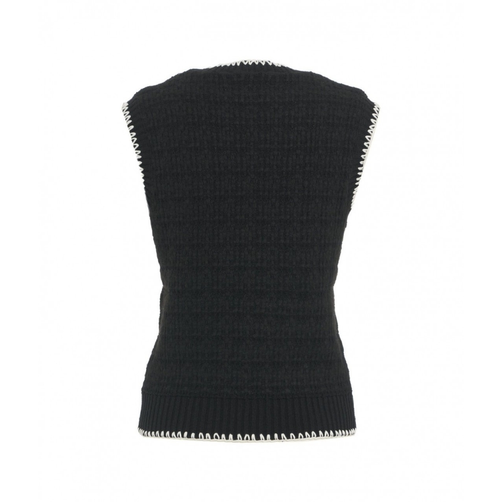 Gilet in maglia con dettagli di cucitura nero